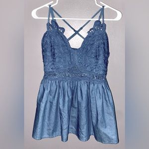 Main Strip Blue Top, Woman Size Large